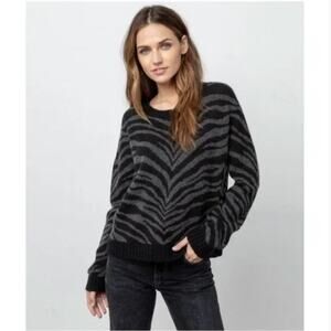 Rails Chance Tiger Stripe Wool Cashmere Blend Crewneck Sweater